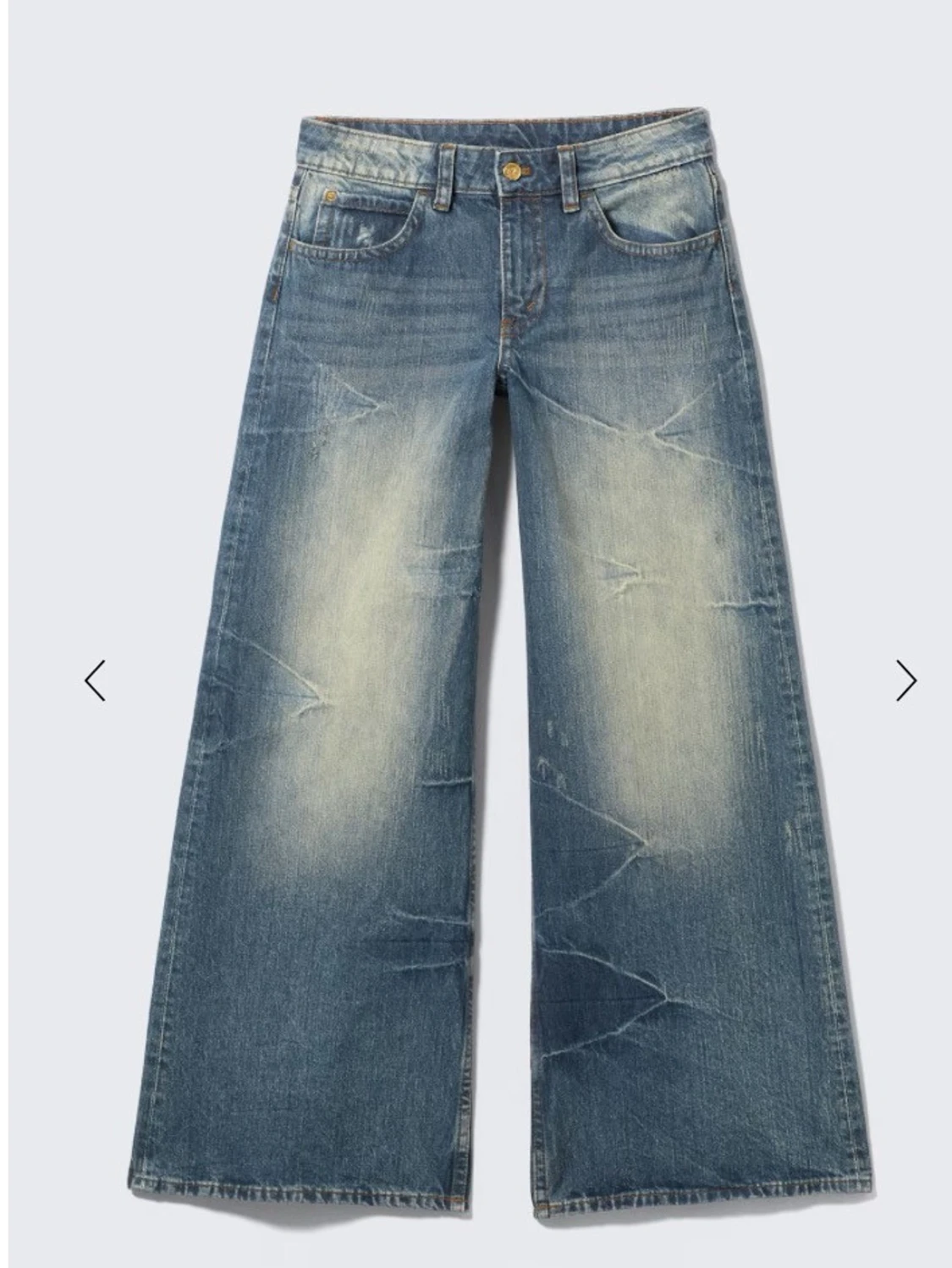 Cheap Monday- Blåa wide leg jeans med vintage-look - 4