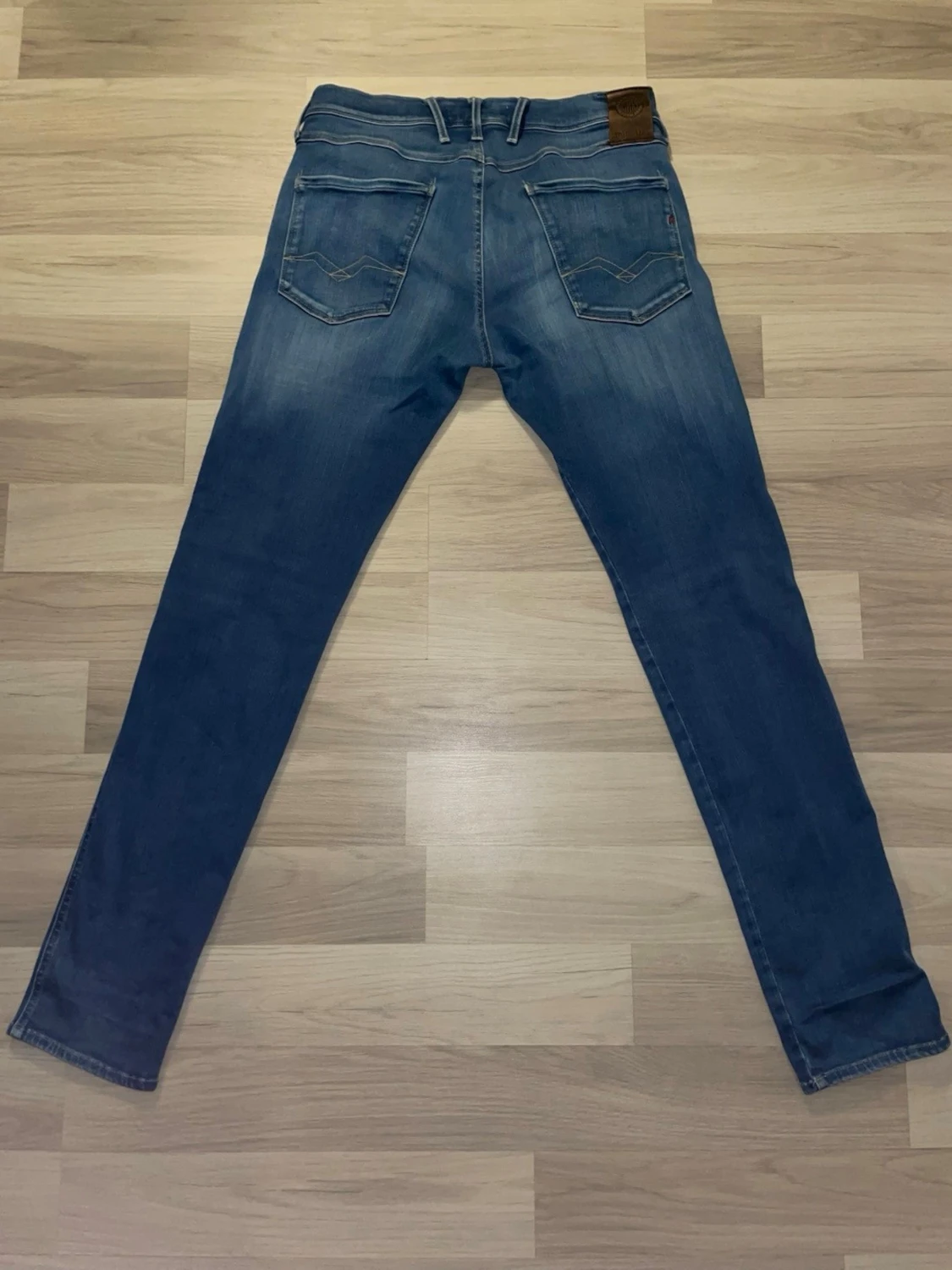Blå slim fit replay Anbass jeans