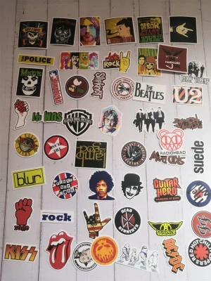 50st Rock Klistermärken  - Vattentåliga klistermärken som inte bleknar. Lätta att av, inga rester. (#185)