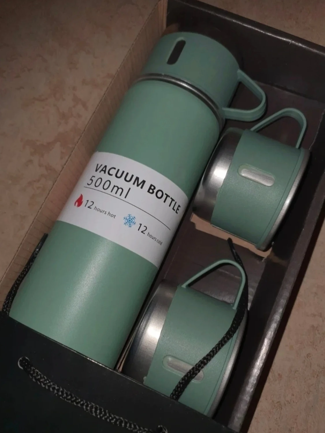 Grön vakuumflaska set 500ml - 1