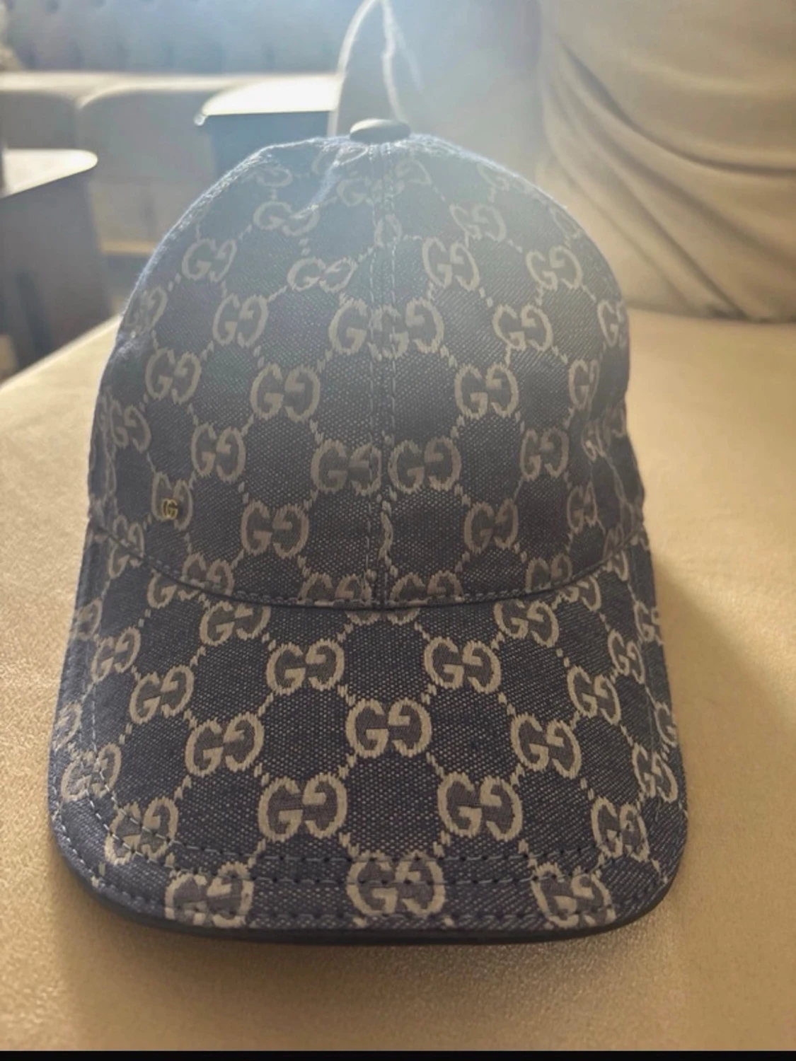 Blå GG-mönstrad keps 