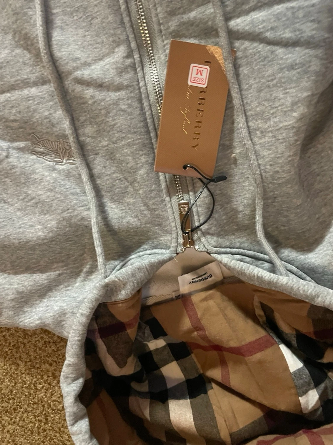 Grå zip hoodie från Burberry - 2