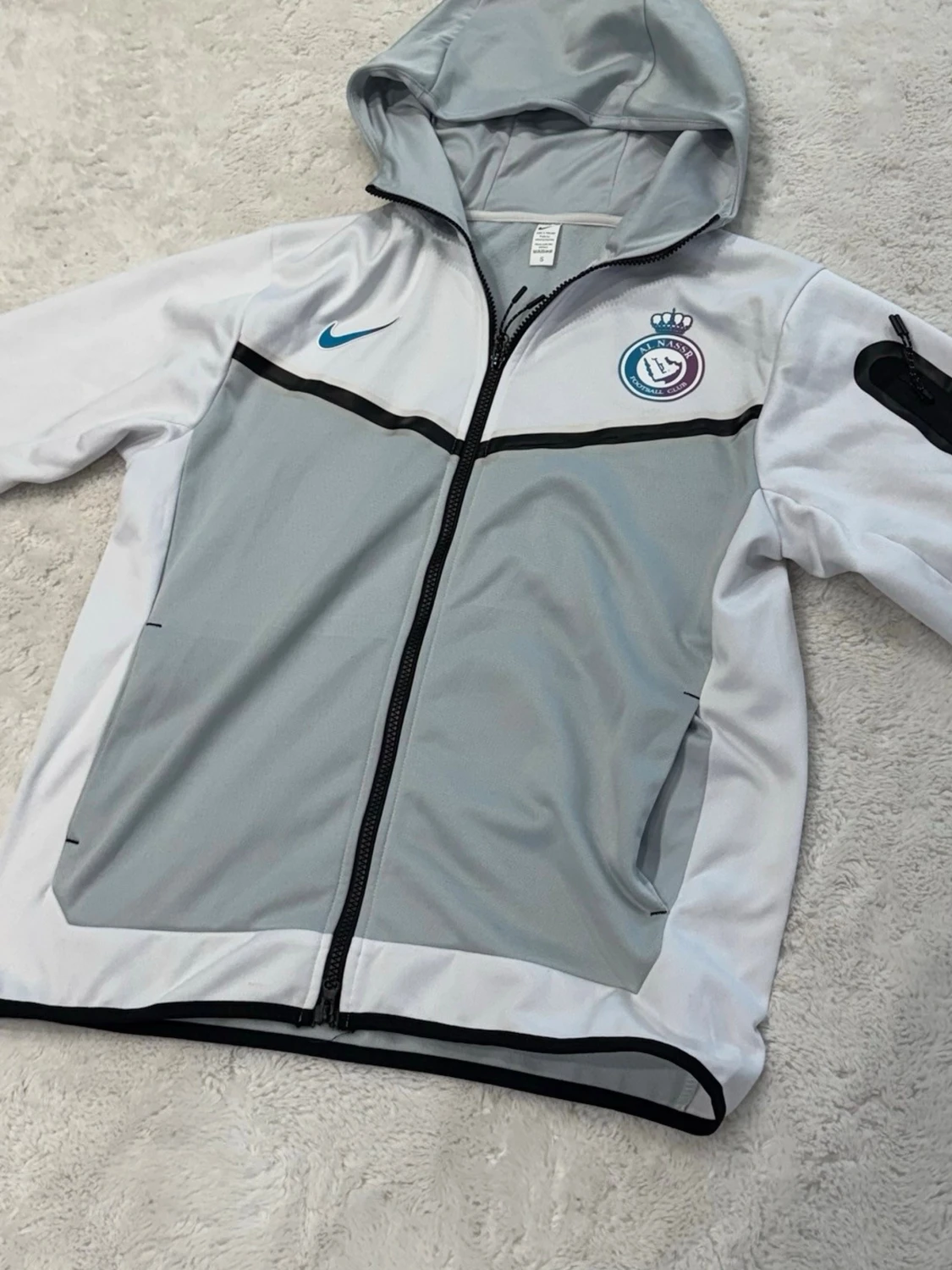 Nike Al Nassr zip-hoodie grå/vit