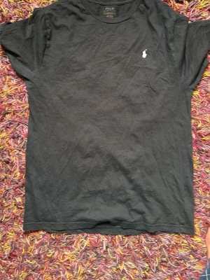 Svart t-shirt från Polo Ralph Lauren - Klassisk svart t-shirt från Polo Ralph Lauren med vit broderad logga på bröstet. T-shirten har rund halsringning och korta ärmar. Tillverkad i mjuk bomull för en skön känsla och enkel stil.