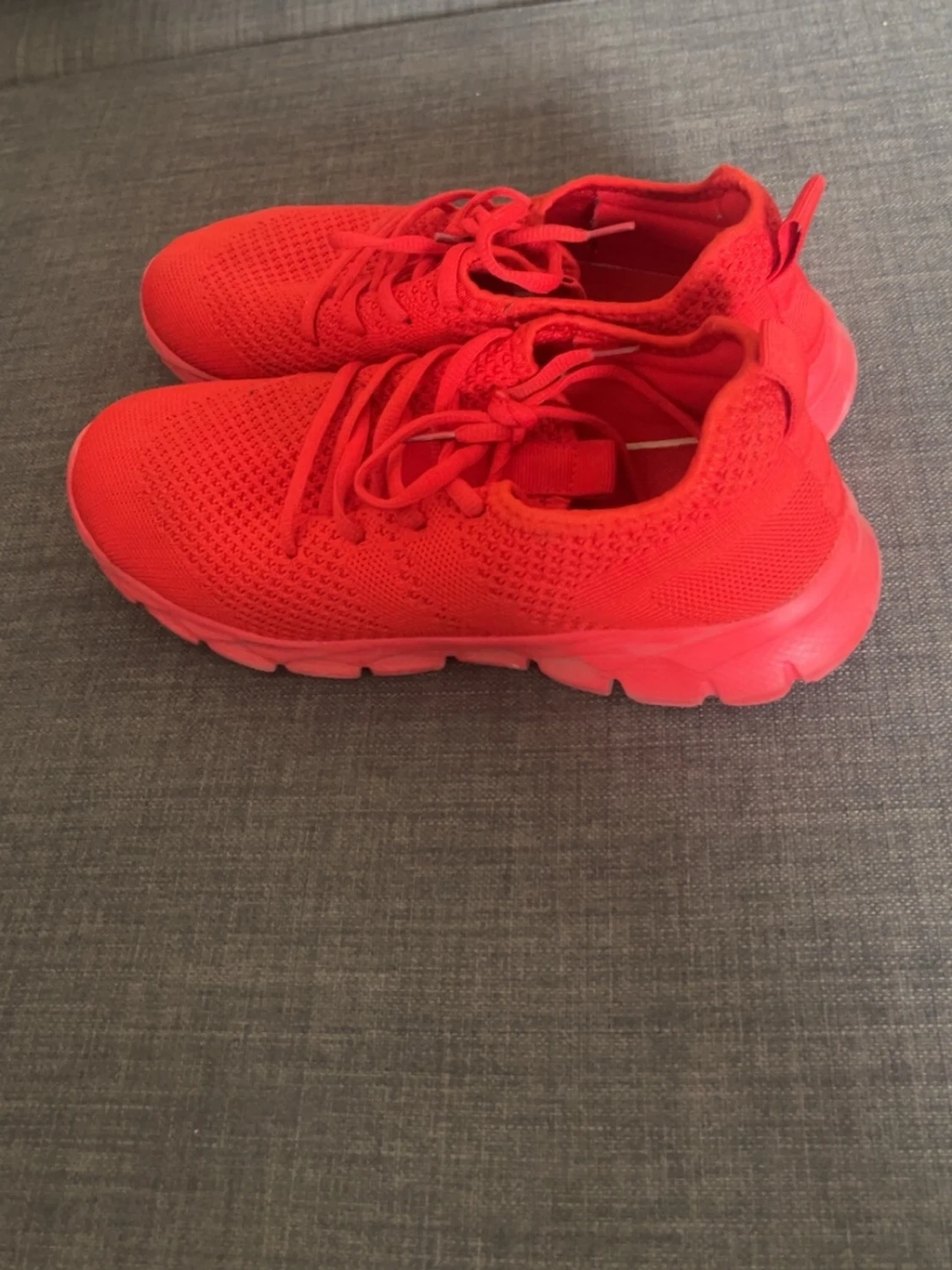 Röda mesh sneakers med snörning - 2