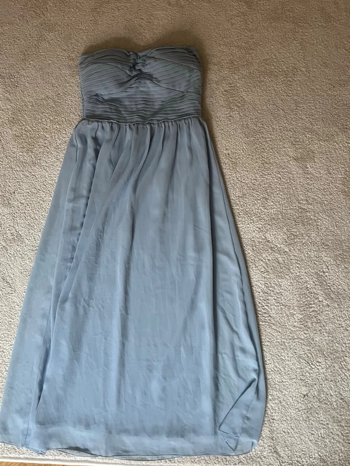 Ljusblå axelbandslös långklänning Vila