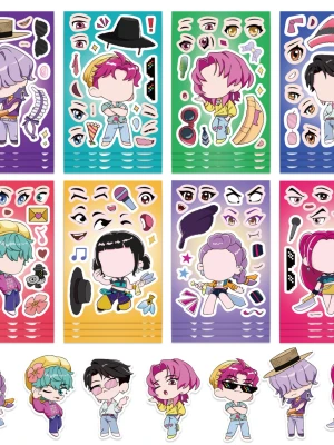 8 ark K-Pop klistermärken  - Vattentåliga klistermärken som inte bleknar. Lätta att av, inga rester. (#664)