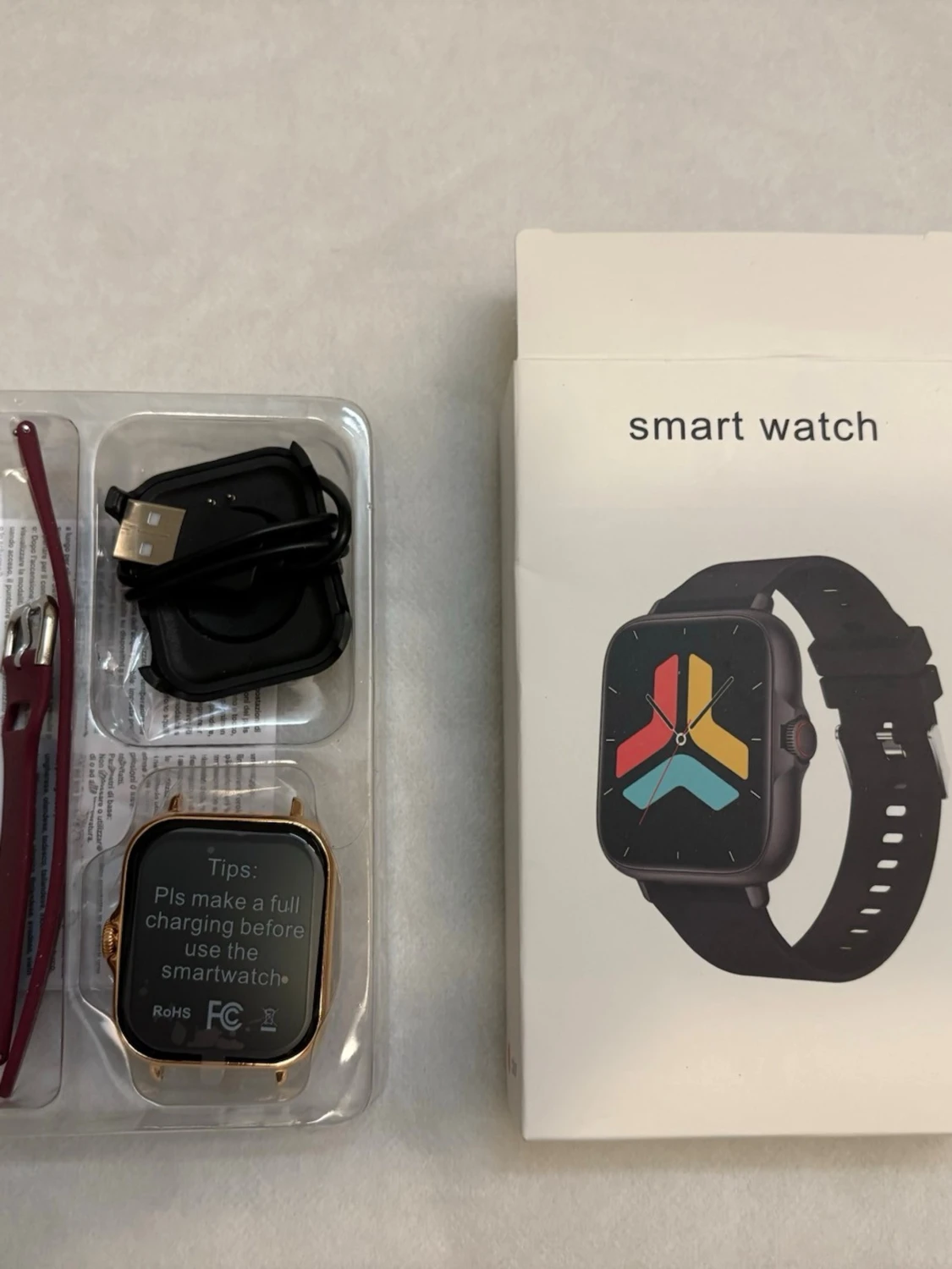 Smartklocka med vinrött silikonarmband - 4