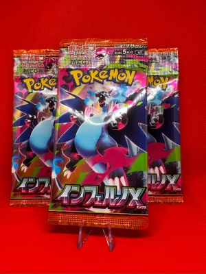 3st Pokémon ”Inferno X” booster packs - Säljer dessa 3st Pokémon ”Inferno X” booster packs vilket är den Japanska varianten av Mega Phantasmal Flames!  Skick: Helt nya & fabriksförseglade 