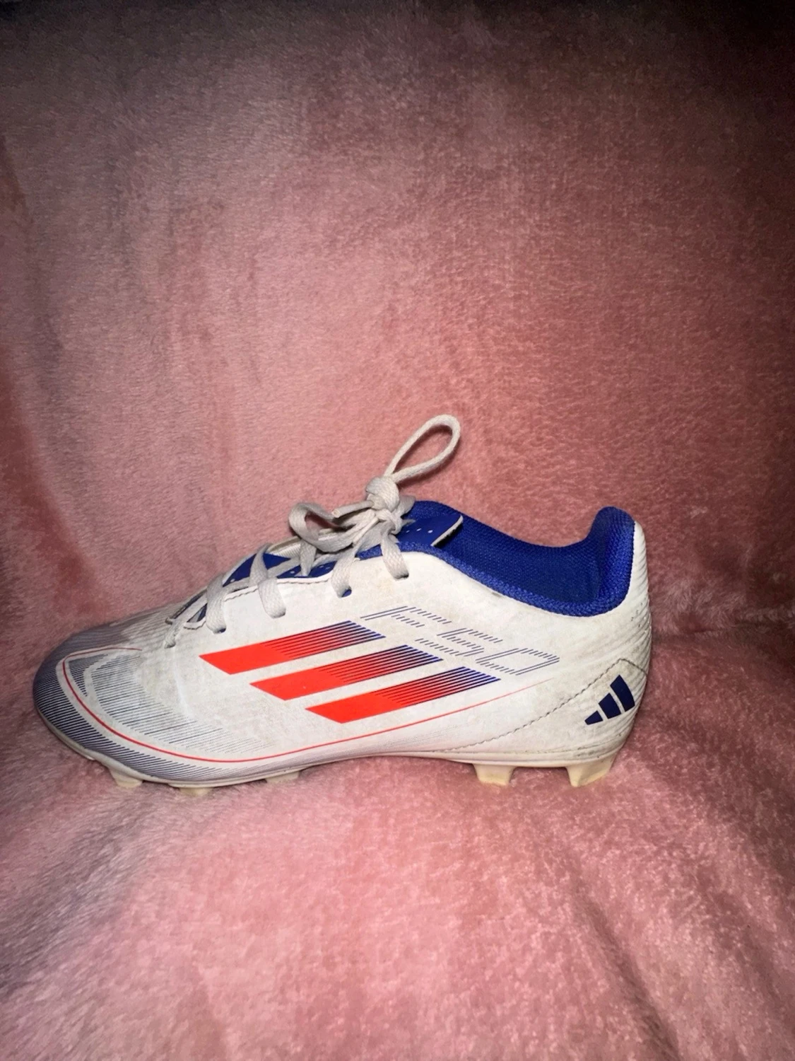 Adidas F50 vita och blå fotbollsskor - 5