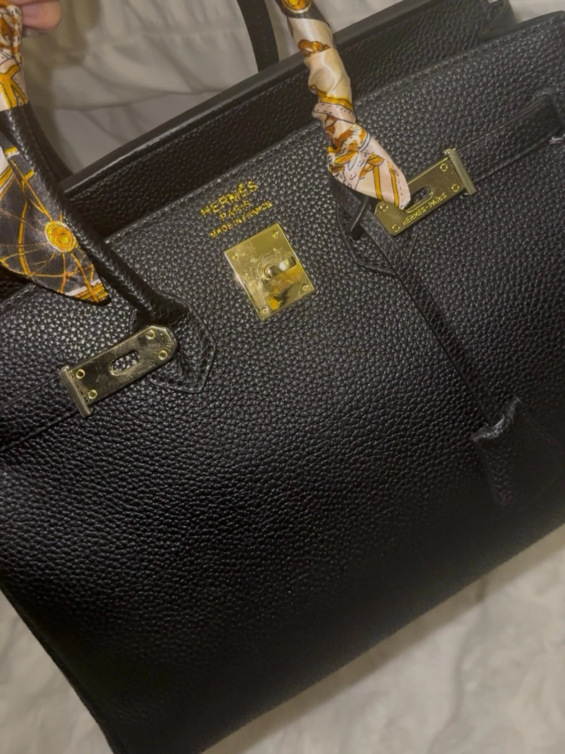 Svart handväska 35 cm - 4