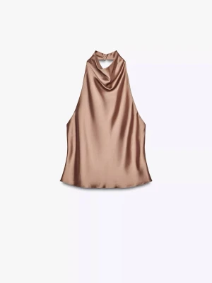 Champagnefärgad halterneck topp  - Halterneck topp från Zara i storlek S