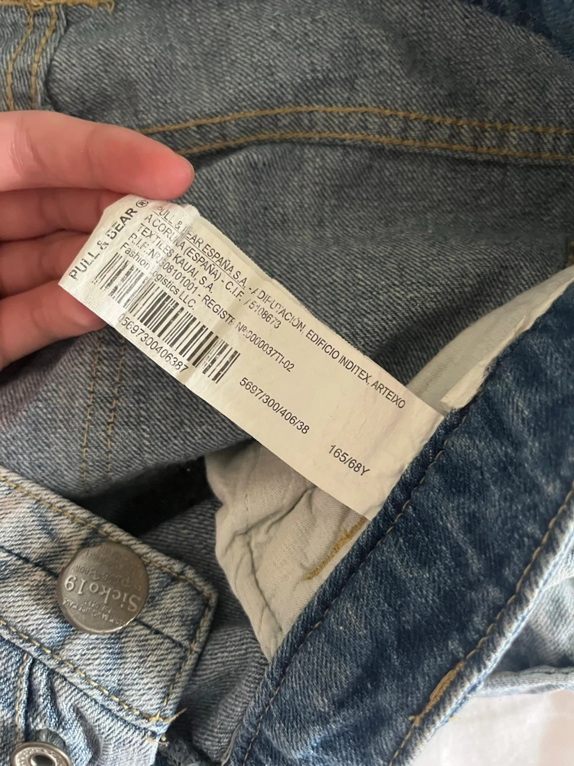 Ljusblå jeansshorts - 4