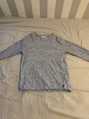Ljusgrå tröja från Jack & Jones - En stilren ljusgrå tröja från Jack & Jones med rund halsringning och långa ärmar. Tröjan är tillverkad i ett mjukt och bekvämt material, perfekt för en avslappnad look. Enkel design som passar till det mesta.