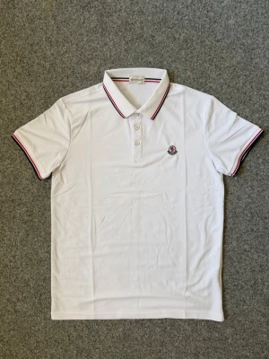 Moncler white polo shirt - size M, true to size. As new, unused.
