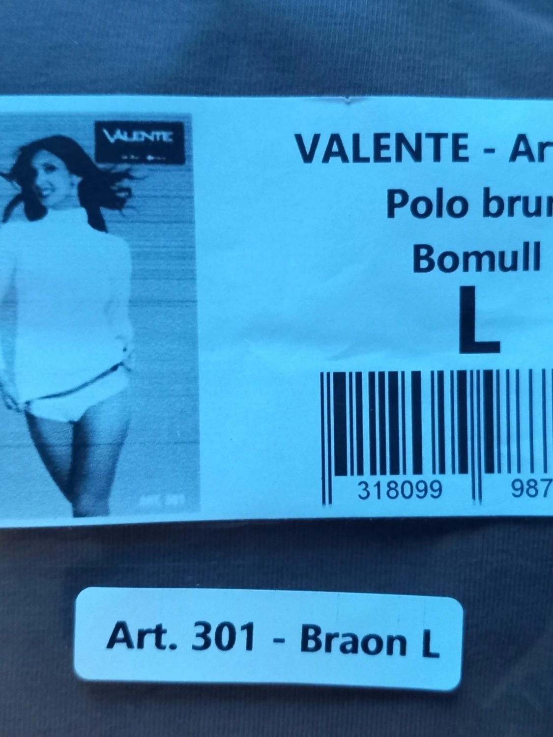 Brun polotopp från Valente i bomull storlek L  - 1