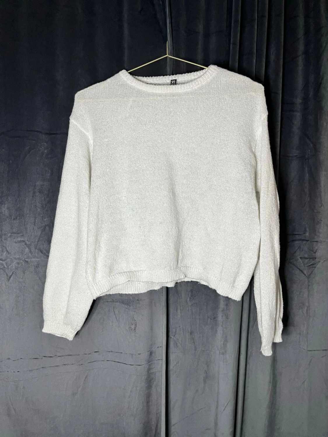 Vit  stickad tröja - 4