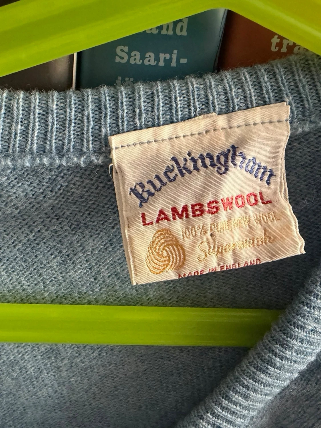 Ljusblå kashmirtröja v-ringad - 2