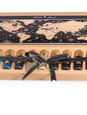 Ibraq exklusivt parfymset 9-pack - Exklusivt erbjudande – Tobak Collection från Ibrahim Al Qurashi   Upptäck en lyxig doftupplevelse med denna eleganta box innehållande 9 unika tobaksinspirerade parfymer.  Detaljer: • 9 st parfymflaskor  • 20 ml per flaska  • Perfekt för både vardag och speciella tillfällen  • Lyxig presentbox – perfekt som gåva   Varje doft tar dig med på en resa – från varm, kryddig tobak till mjuka, eleganta noter.  100% original – jag tar in produkterna själv från Saudiarabien, så du kan känna dig helt trygg 