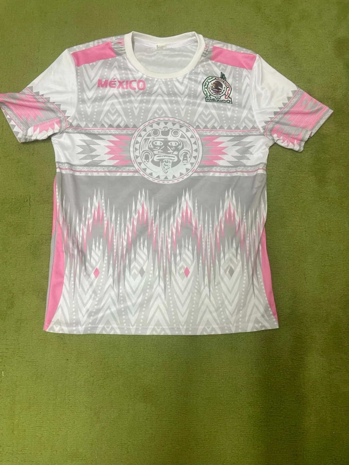 Mexikansk fotbollströja i vitt och rosa - 1