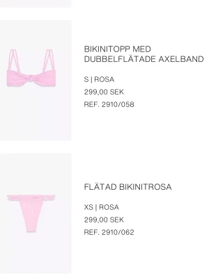 Rosa ny bikini Zara - En jättefin rosa bikini som jag beställde i höstas och blev där efter aldrig använd! Topp i S och Trosa i XS