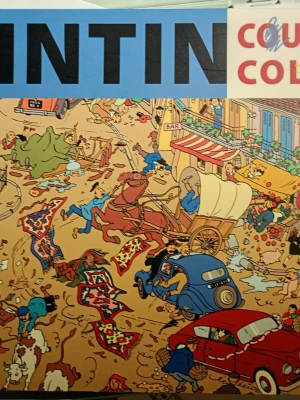Tintin målarbok - En Tintin målarbok med 28 bilder av illustrationer från Tintin serien. Två sidor är färgade redan. 