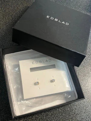 Mini örhängen / studs i guld - Fina små örhängen från Edblad som jag fick i julklapp något år sedan, men användes aldrig. Har aldrig testats heller då jag ännu inte fått hål i öronen.  Passar bra över några större örhängen!  Artikelnamn: Crown Studs Mini Gold Nypris: 249kr  -Diameter 3 mm -Kubisk zirkonia, blank 14K guldplätering på rostfritt stål -Nickelsäkert -Vattentålig.