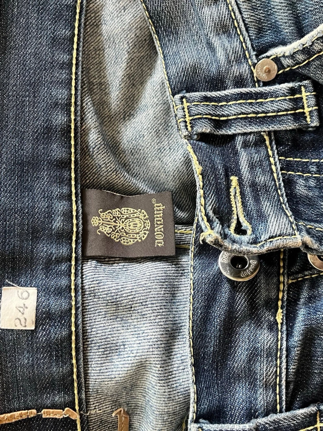 Blå slitna skinny jeans herr - 4
