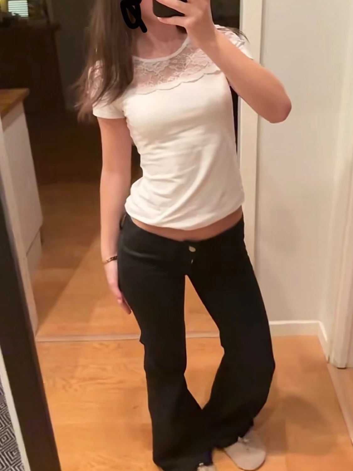 Svarta bootcut jeans med låg midja - 1