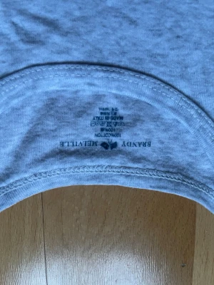 Ljusgrå basic t-shirt i bomull brandy Melville  - Enkel och stilren ljusgrå t-shirt med rund halsringning och korta ärmar. Perfekt för en avslappnad look och lätt att matcha med andra plagg. Tillverkad i mjuk bomull för extra komfort.