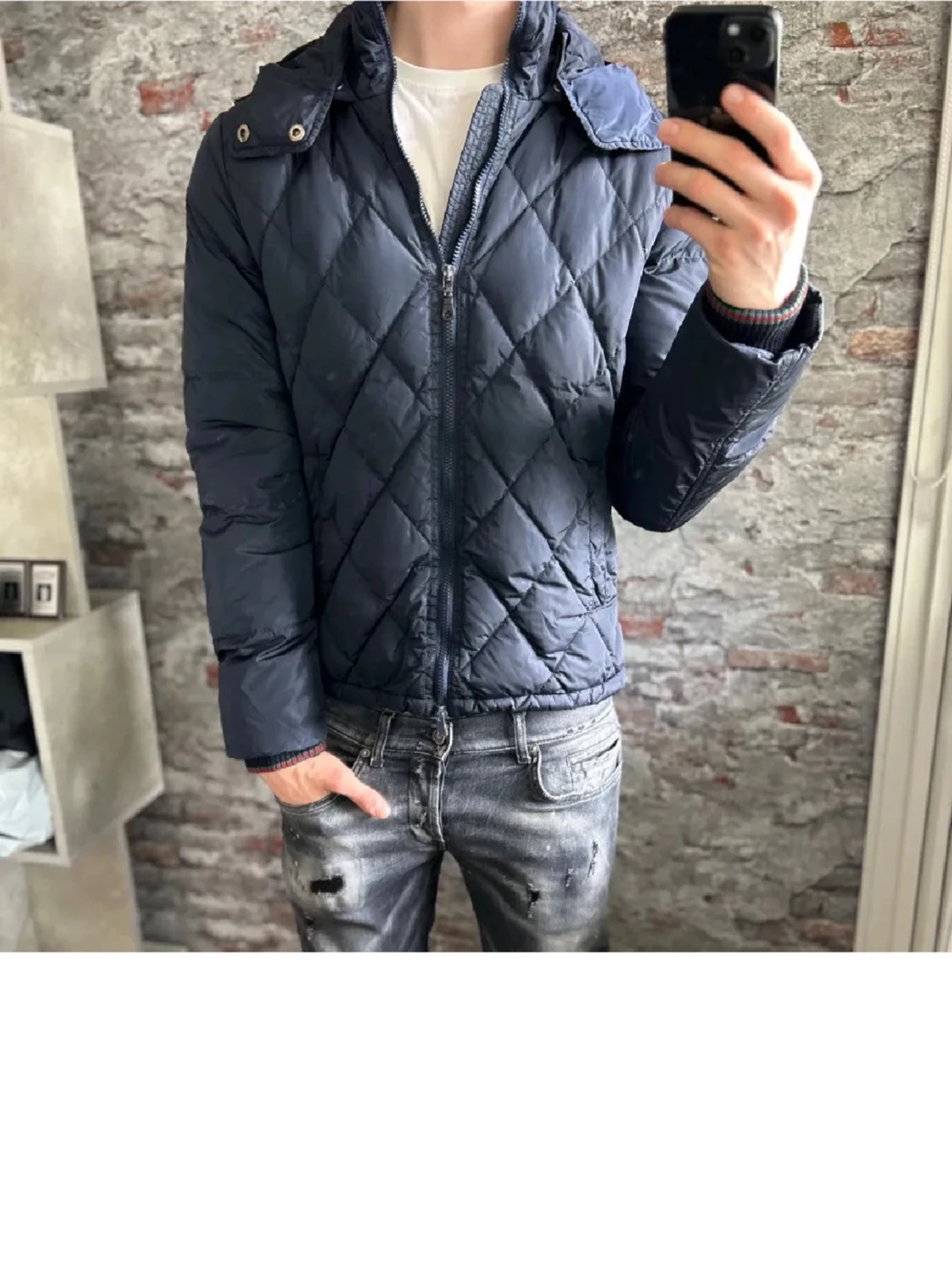 Mörkblå gucci jacka