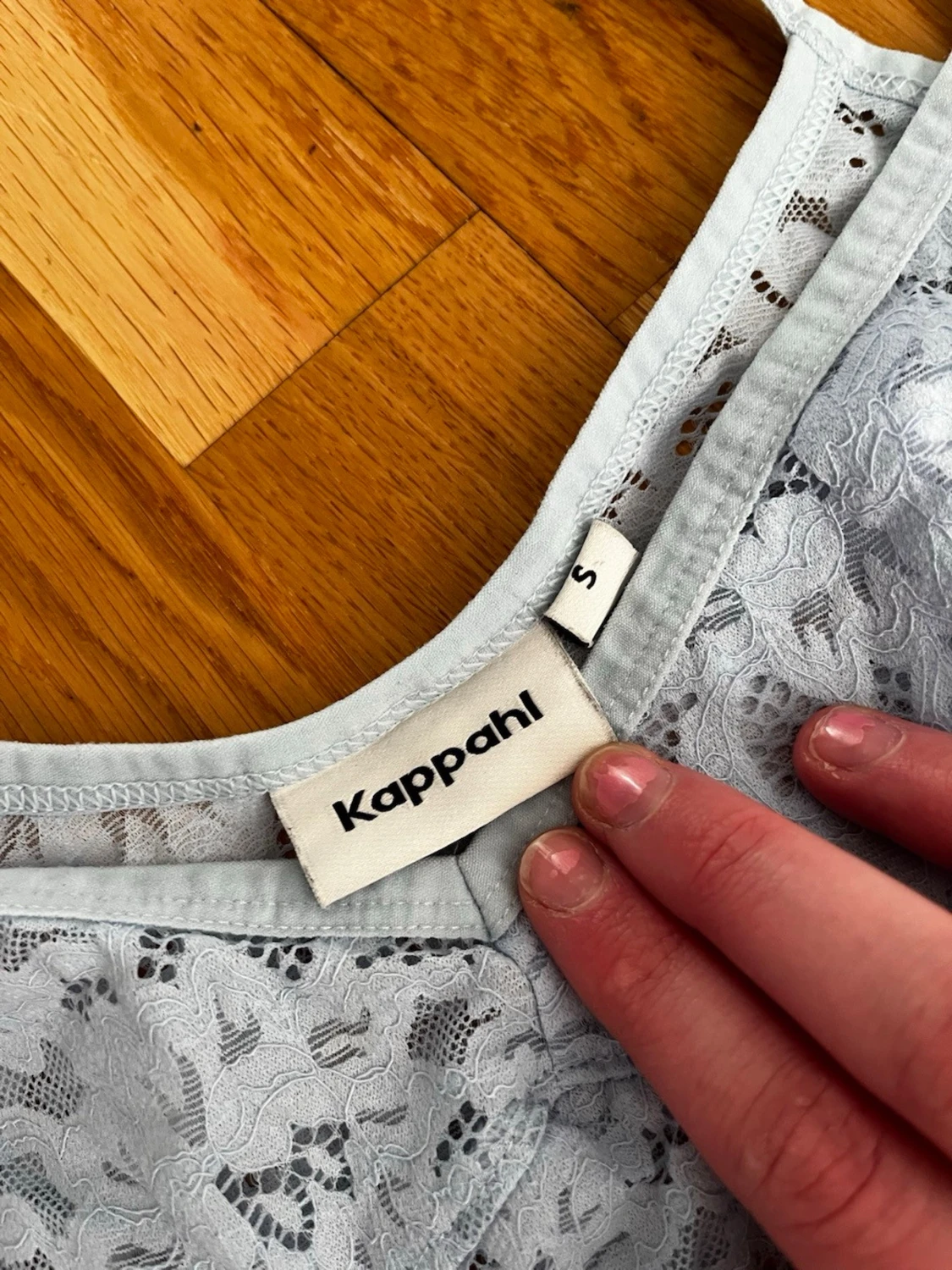 Ljusblå spetslinnetopp från Kappahl - 1