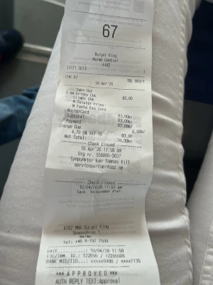 Kvitto från Burger King Malmö - Legendariskt Kvitto 67🤲🏽  Högsta bud vinner 🥇 