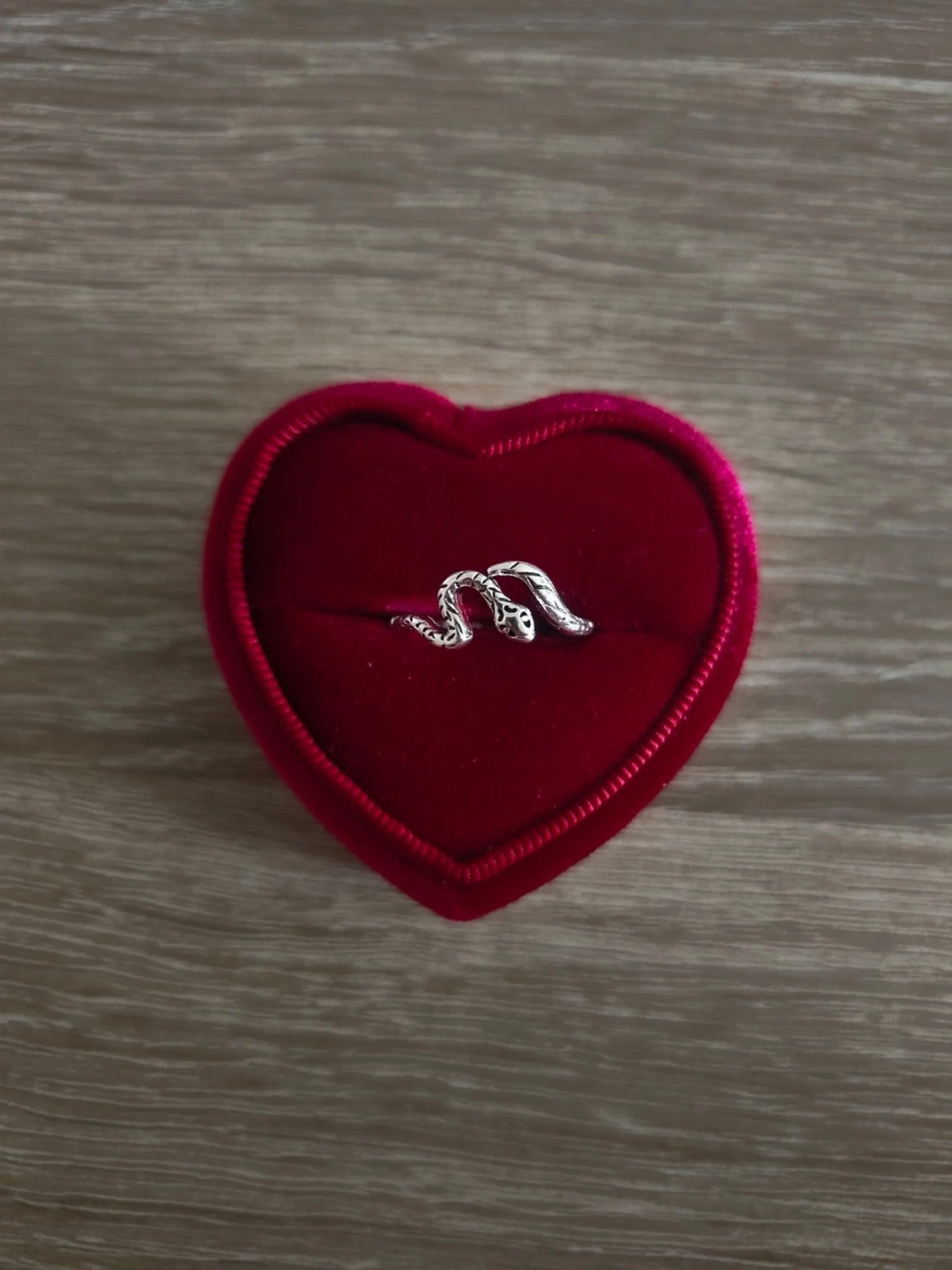 Silverfärgad orm ring