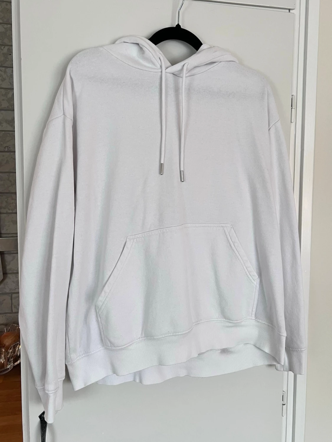 Vit hoodie från H&M, storlek S