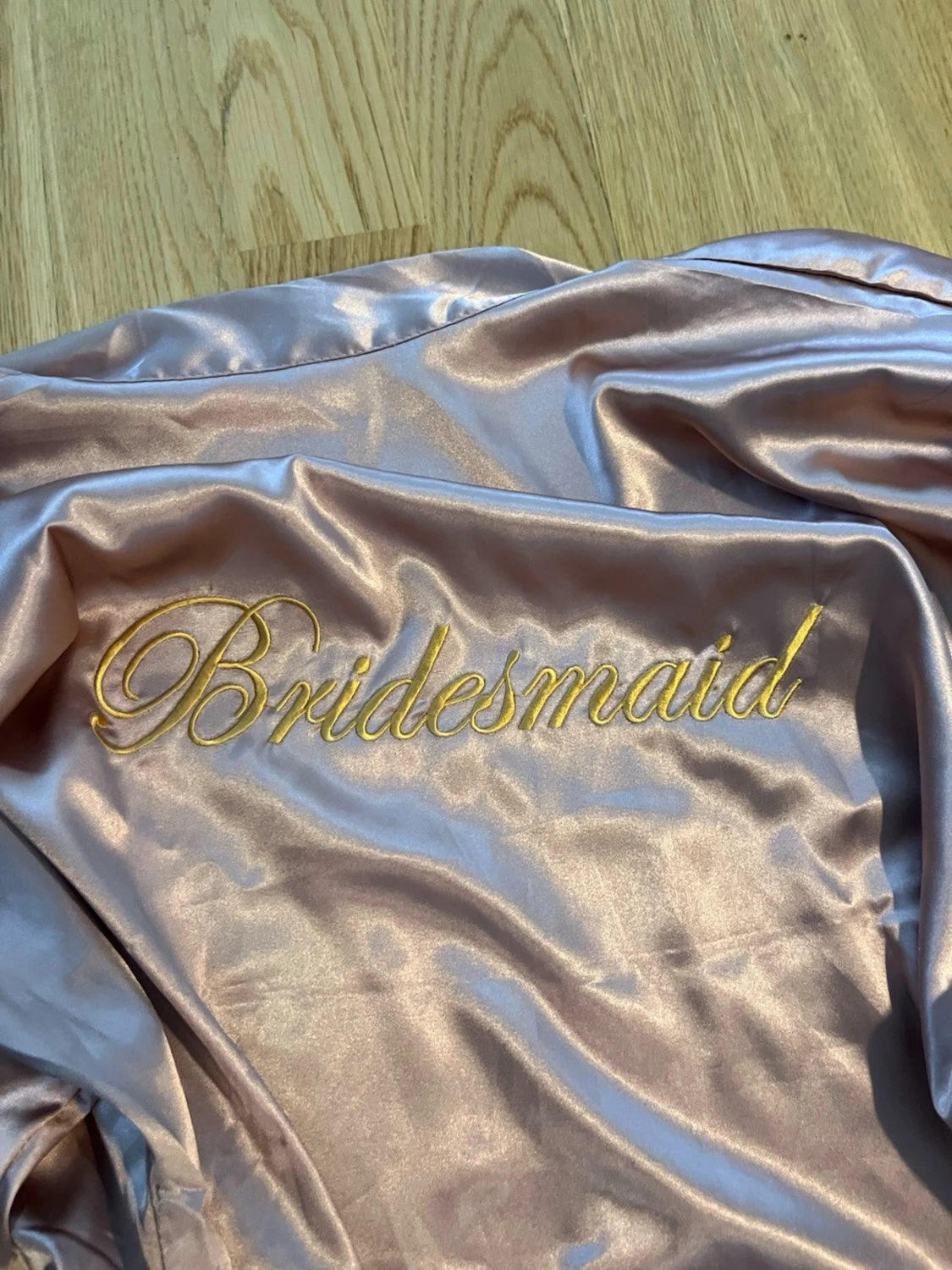 Rosa satin morgonrock Bridesmaid - 1