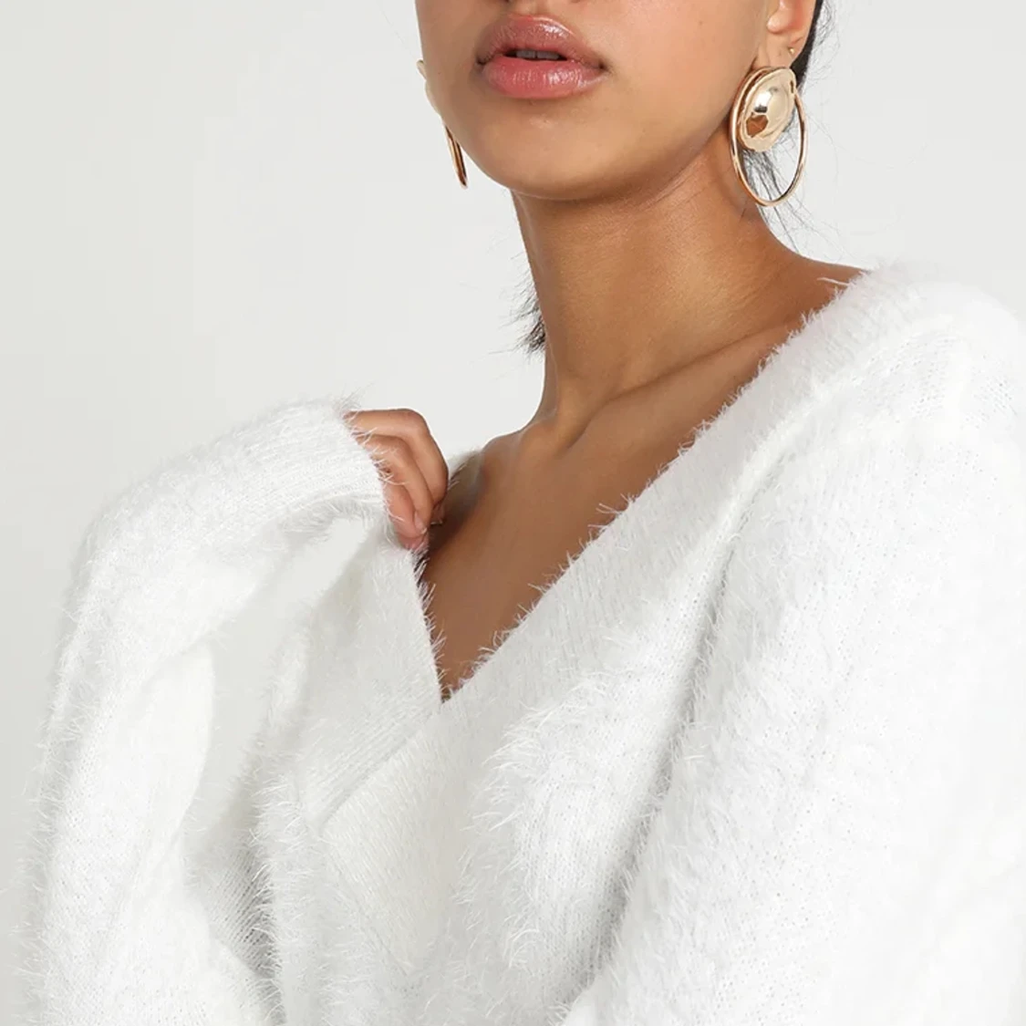 Vit v-ringad topp - 90