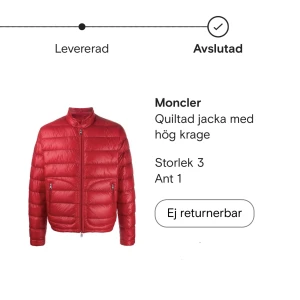 Moncler Jacka  - Säljer min moncler jacka storlek 3(M) nästan aldrig använt hänger bara i garderoben. nypris 9200 köpt från Farfetch kvitto finns digitalt. Skickas ej finns i Stockholm.