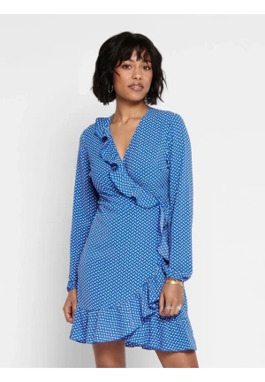 Blå wrap klänning  - Blå kort wrap klänning från Only. Använts en gång. I nyskick. Orginalpris 400kr.
