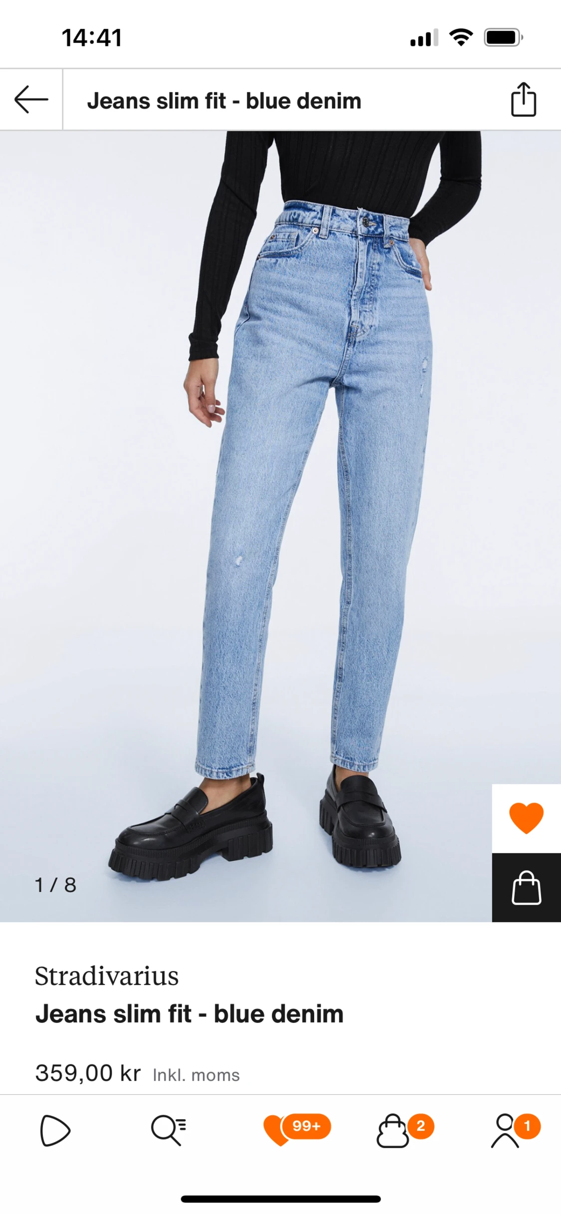 Oanvända jeans