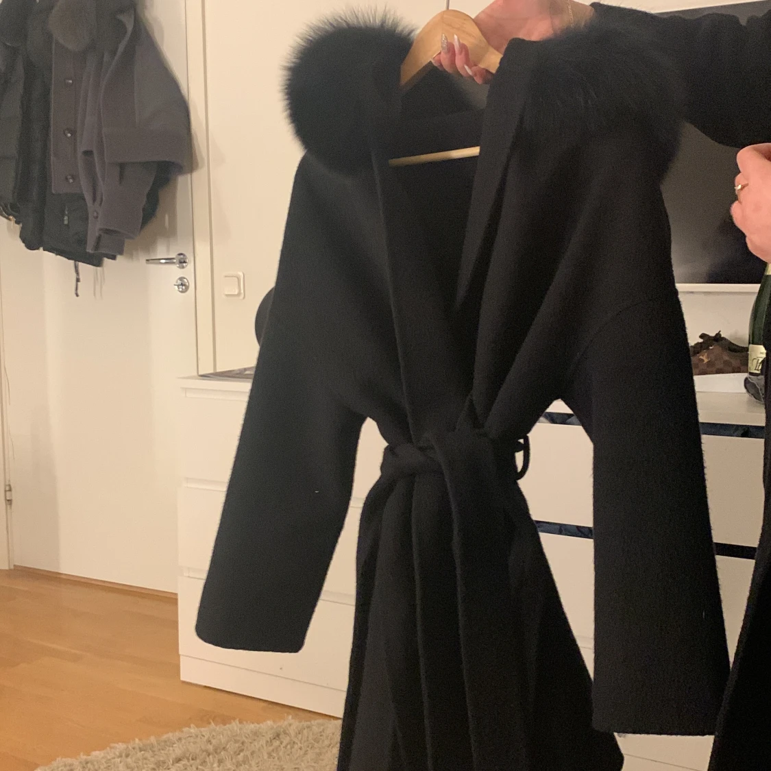 Kappa med äkta päls 