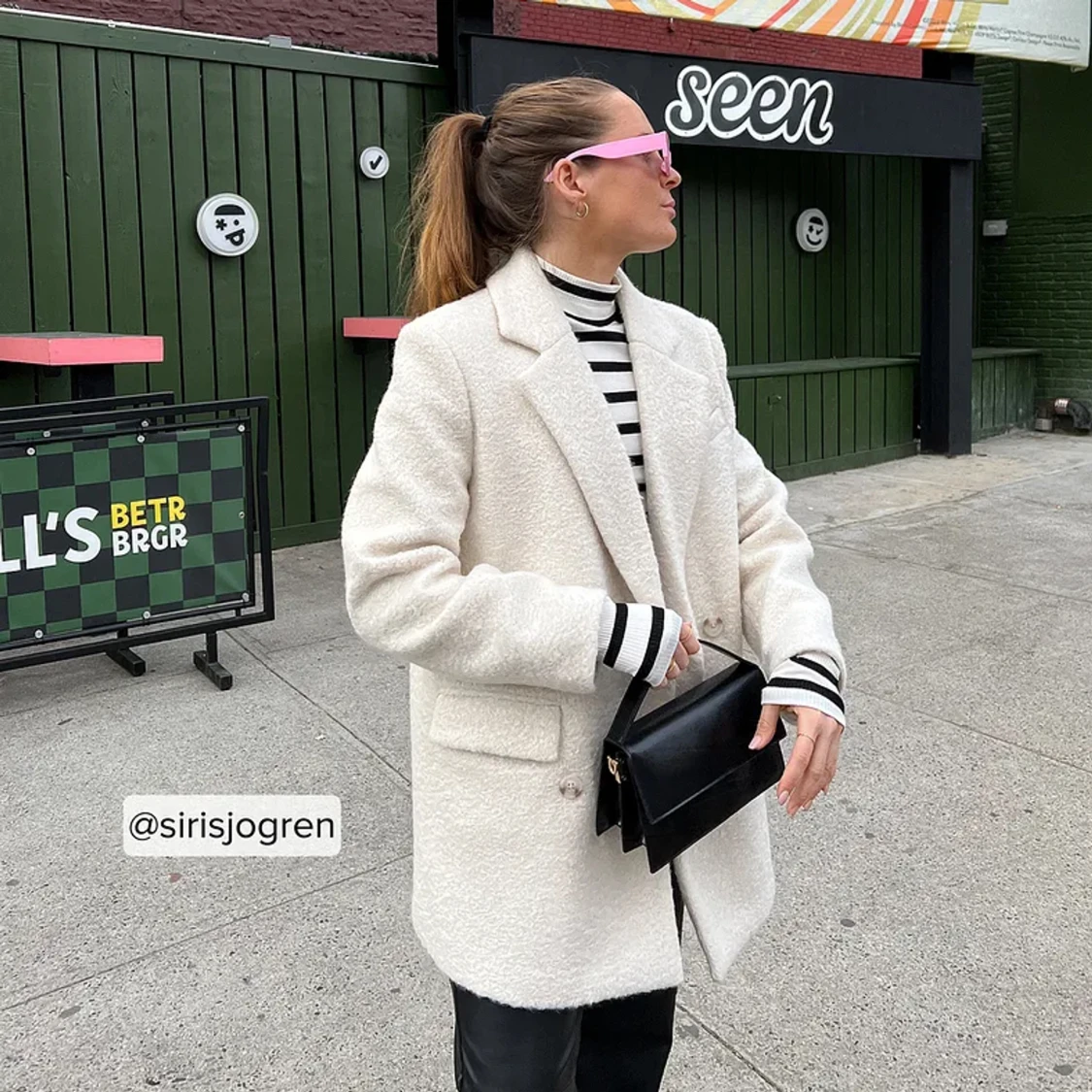 Vit overzised varm kavaj - 90