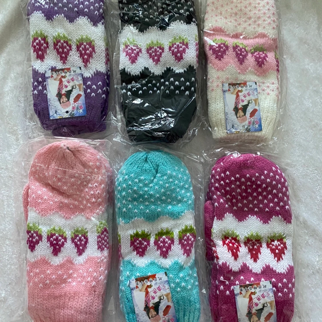 Stickade Vantar med Fleece  - 91