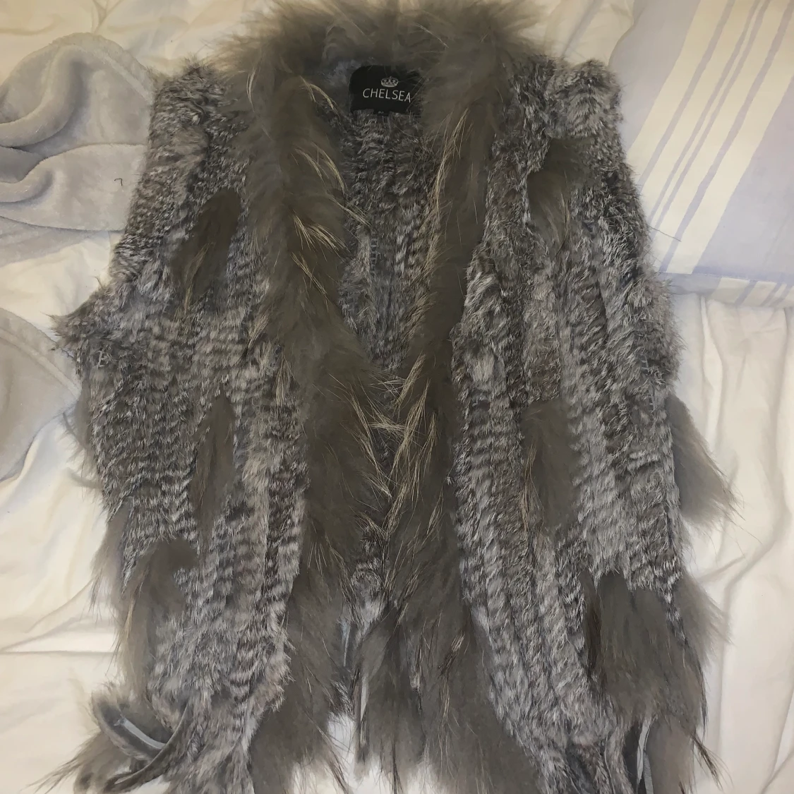 Äkta pälsväst stl 36