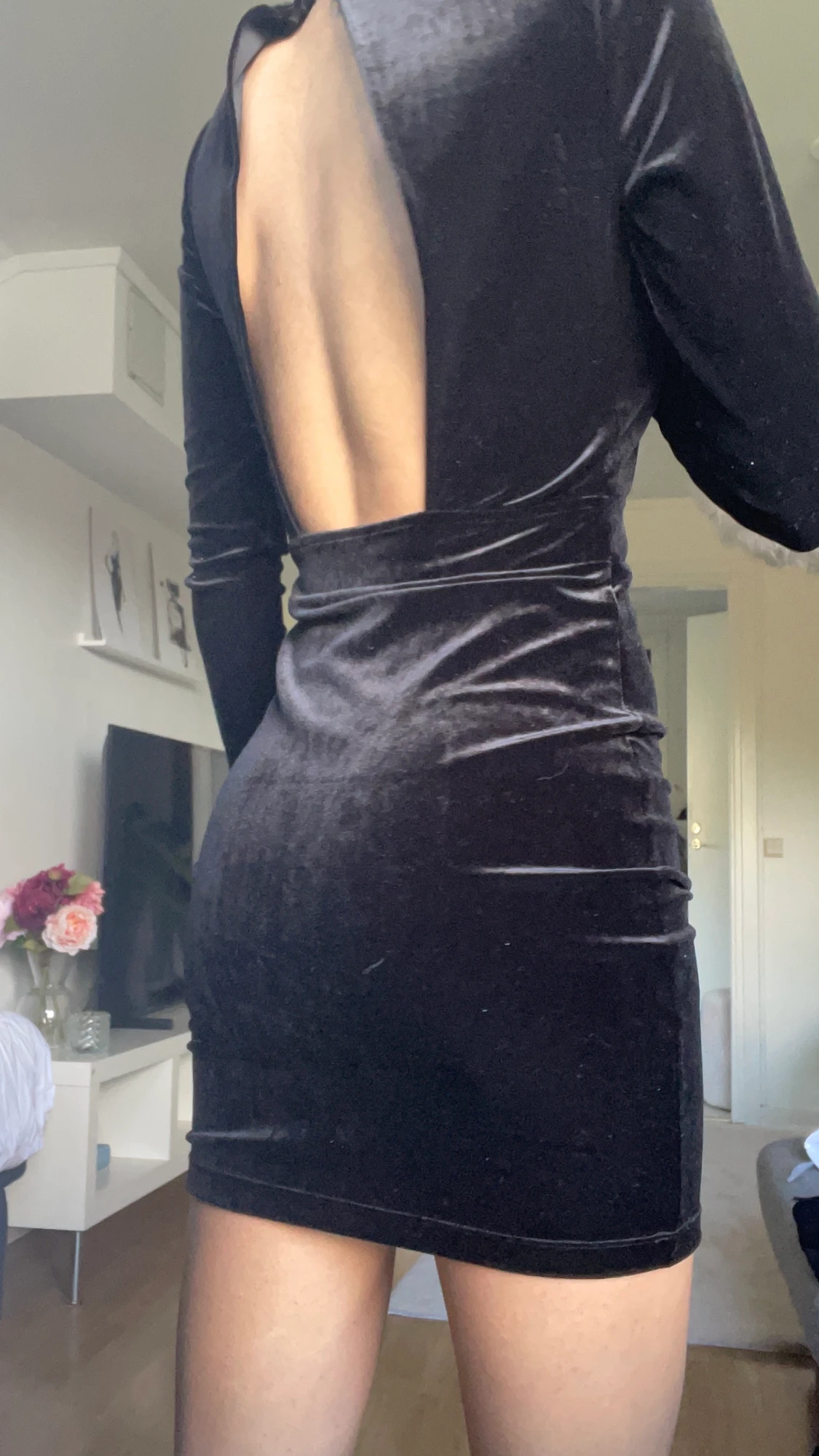 Svart sammetsklänning - 90