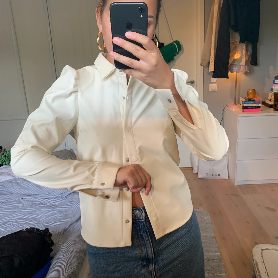 PU leather skjorta - 90