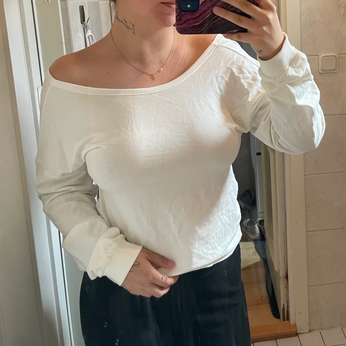 Vit öppen rygg topp Nelly  - 90