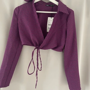 Rutig topp från Zara - Cropp topp från Zara. Köpt för 259kr. Prislapp kvar, aldrig använd. Storlek xs. Köparen står för frakten +66kr💖