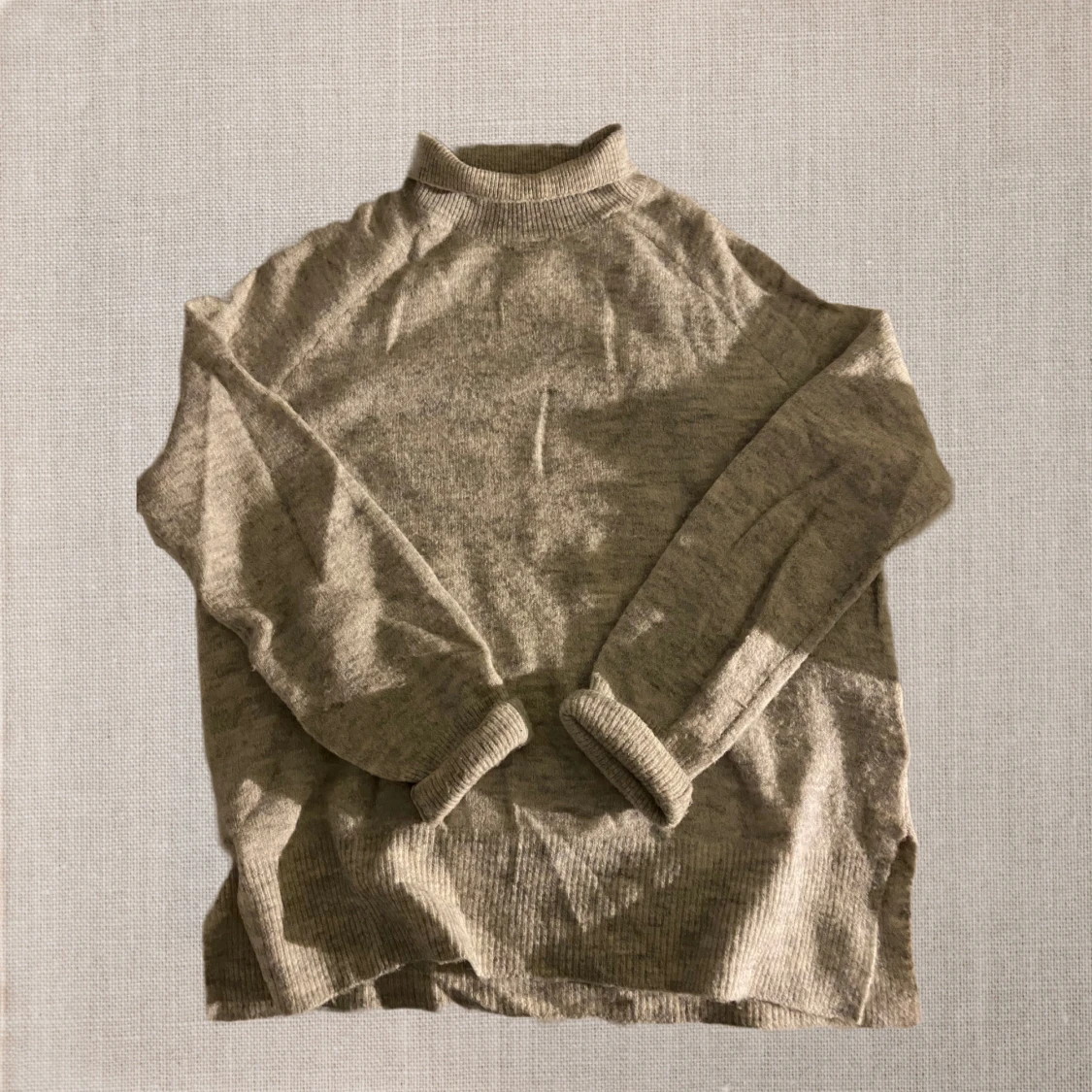 Grå stickad polo tröja - 90