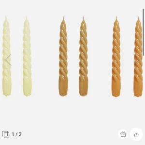 Skruvande stearinljus - Jättefina oanvända skruvade stearinljus från magasin, 2 av varje färg, caramel orange, brun beige och citron vit🧡🤎💛 säljer pga att färgerna inte passade här hemma, orginalpris 300 kr! Mitt pris: 150 + frakt